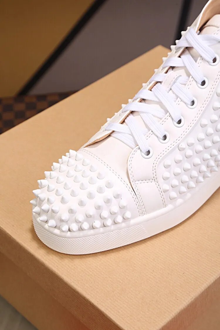 Ex-factory price 480. christian louboutin (CL red sole shoes) counter nail series, high-top casual sneakers for couples 📢 📢 📢 Exclusive hot style release 🎈🎈💪 Movable latex feet 👻 Finished outsole stitching line [satisfied] 😝Female 35-40# Male 38#-46, global supply😝 [Top version]: original imported cowhide upper, top original leather lining, original molded TPU outsole, original 1:1 detail processing, original shoe last, large quantity available from stock,